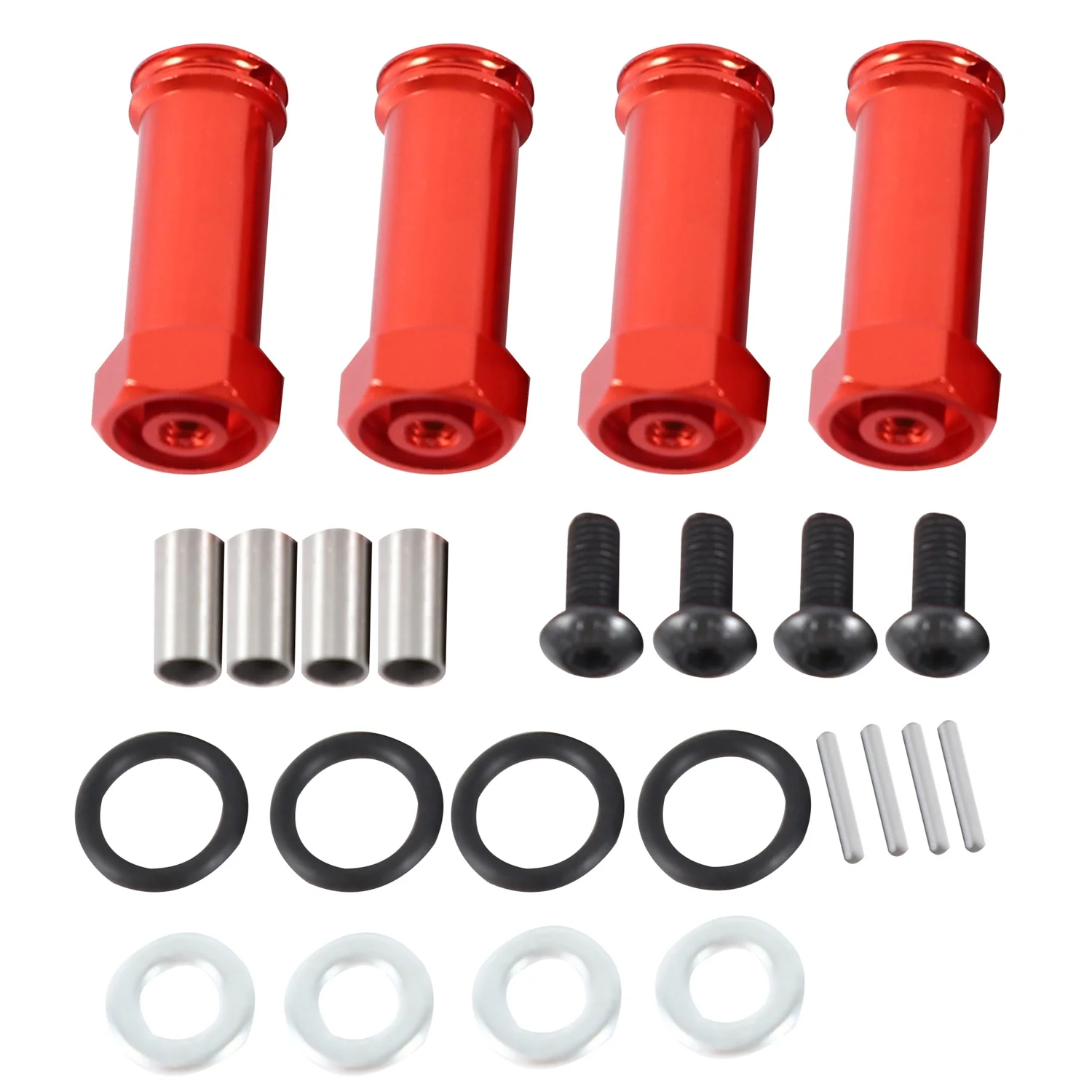 12Mm Aluminum Wheel Hex Adapters Long 29Mm Extension RC Car Conversion Parts for 1/12 Wltoys 12428 12423 Red-BLife