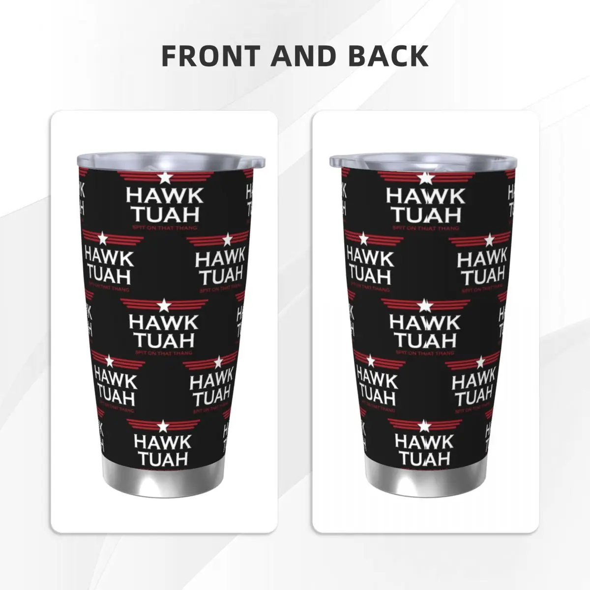 Hawk Tuah Tumbler Vacuum Insulated Funny Meme Spit On That Thang Coffee Cups Stainless Steel Outdoor Mugs Water Bottle, 20oz