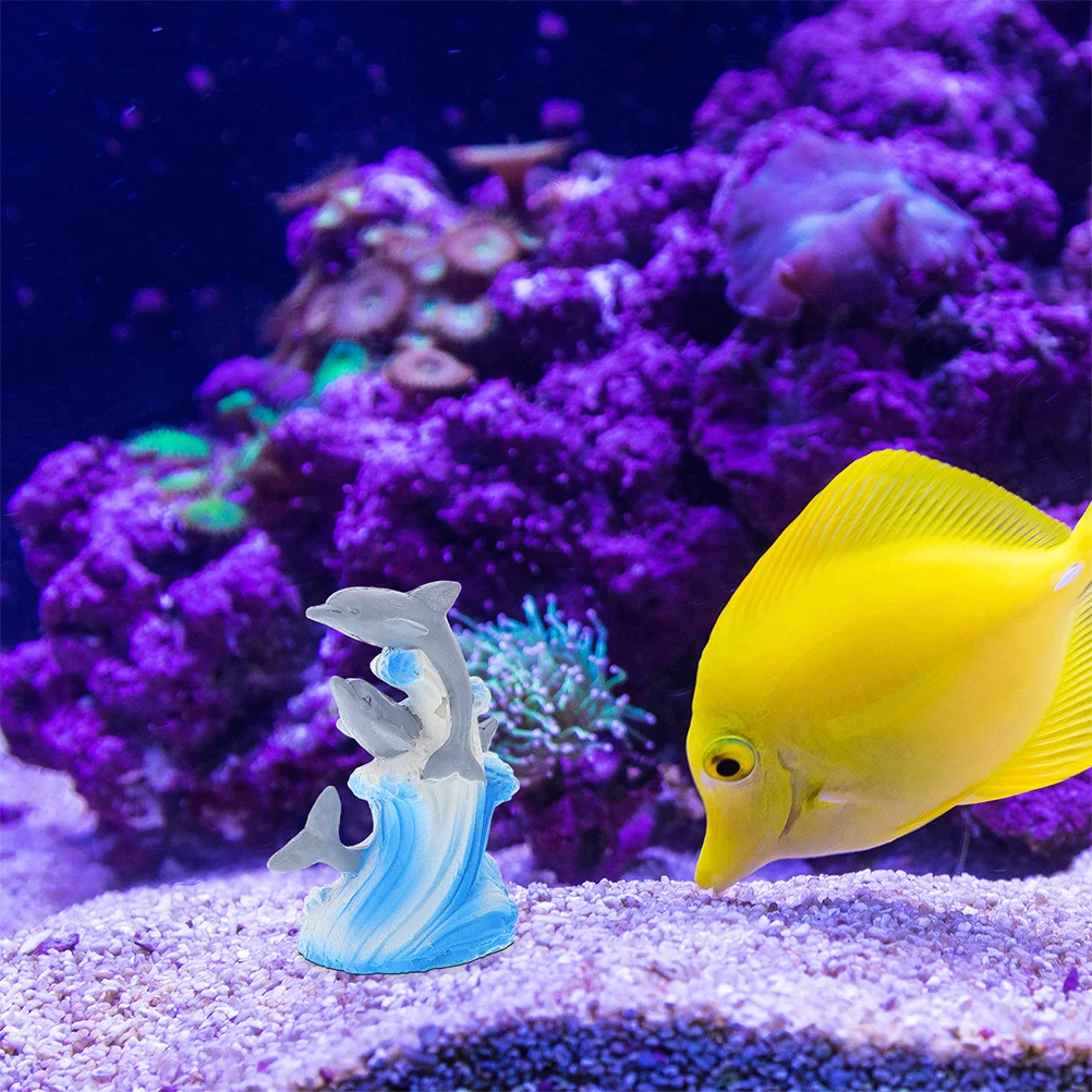 

2Pcs Nautical Ocean Animal Decor Resin Dolphin Sculpture Mini Dolphins Aquarium Decoration Marine Home Office Art