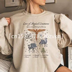 Care of Magical Creatures Sweatshirt Magic School of Witchcraft and Wizard HP Bookish Hoodie 9 3/4 Always Crewneck Sweatshirts