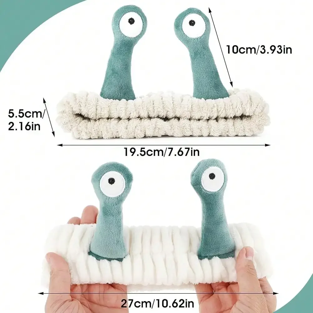 

Cute Snail Headband For Face Washing Shower Sports Makeup Women Elastic Coral Fleece Hair Band