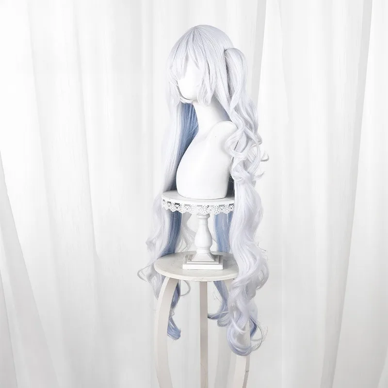 Natsume Anan Cosplay Wig 110CM Silver Blue Gradient Long Hair Anime Magical Girl Witch Trials Fiber Hair Wig Cap Halloween Women