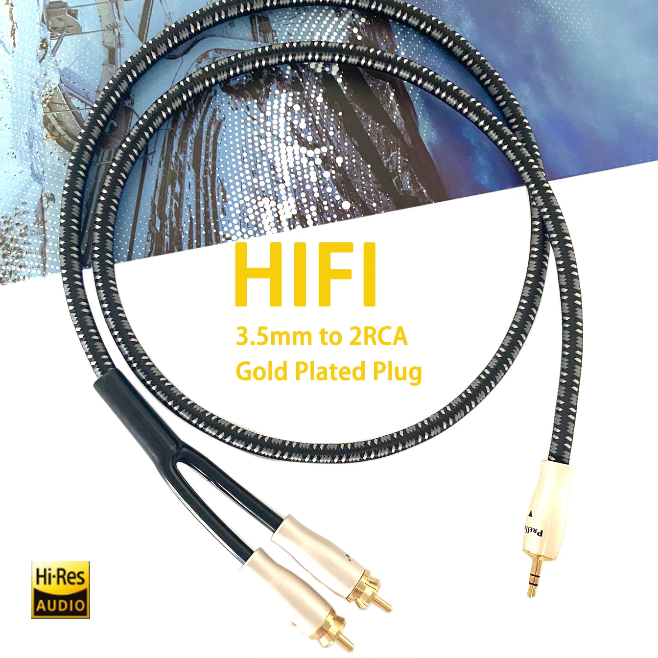 

1M HiFi Stereo 3.5mm to 2RCA Audio CableAUX RCA Jack 3.5 Y Splitter cable for Amplifiers Audio Home Theater DVD Speaker