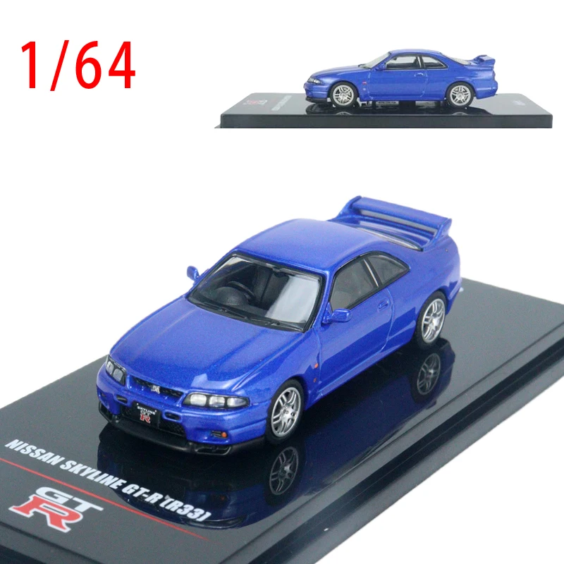 

Модель автомобиля INNO 1:64 Nissan GTR SKYLINE GTR R33, литая под давлением, масштаб 1/64, синяя, серия Championship Blue, игрушечная машинка.
