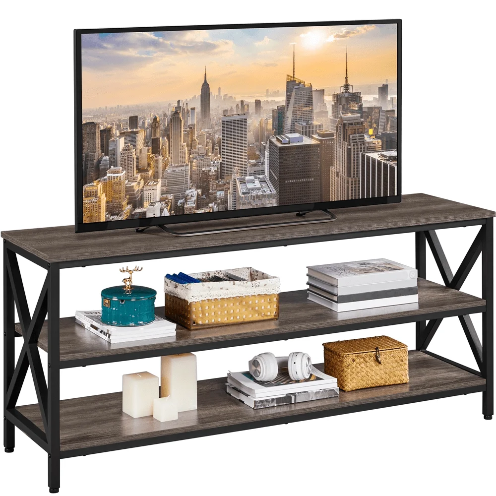 

Industrial Wooden TV Stand for TVs up to 65'', Taupe Wood