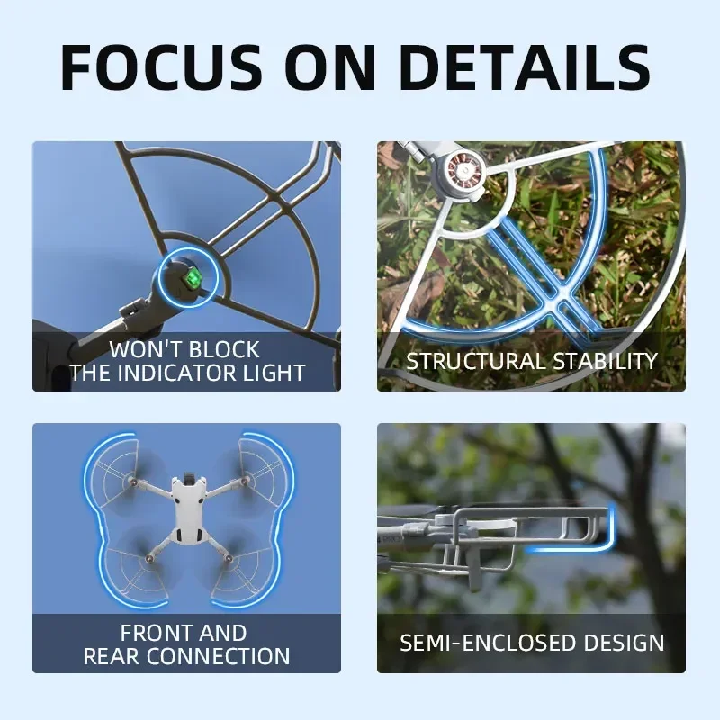 BRDRC Propeller Guard for DJI MINI 4 PRO Lightweight Protective Cover Anti-collision Ring Wing Fans Blade Cover Accessory
