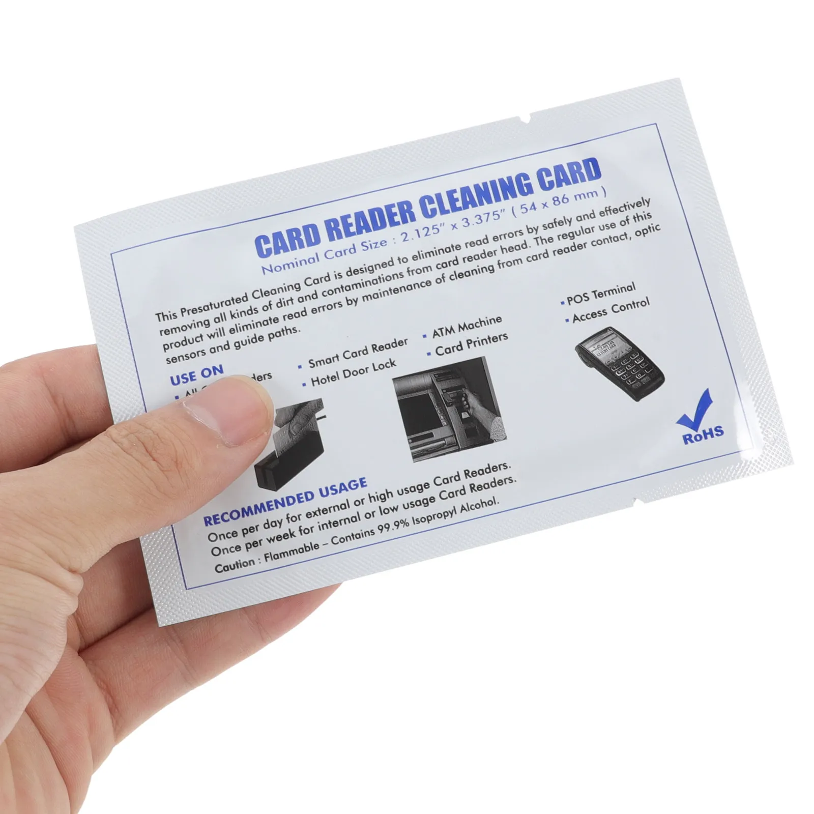 

10 Pcs Cleanser Cards Cleaner Reader Cleaning Credit Machine for Pos Terminal White Cleaners