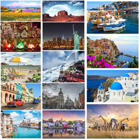 46*28cm Jigsaw Puzzles 500 Pieces Paper Picture Landscape Oil Painting Art Puzzles Decompression Toys for Adults Family Games