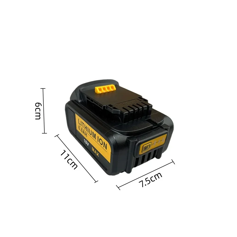 For DeWalt 18V 6000mAh Rechargeable Power Tools Battery with LED Li-ion Replacement DCB205 DCB204-2 20V DCB206