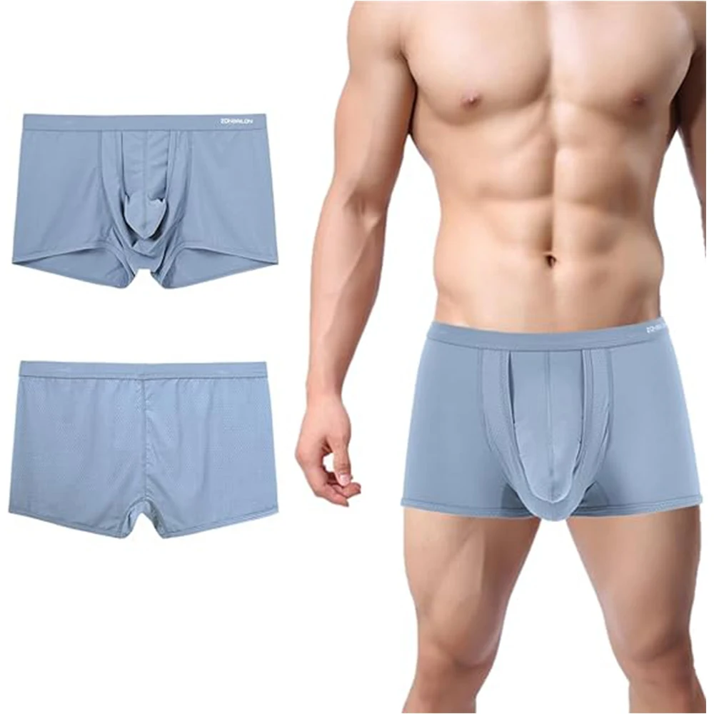 

Zonbailon Men's Dual Pouch Underwear Boxer Briefs Bulge Enhancing Breathable Comfort Underpants