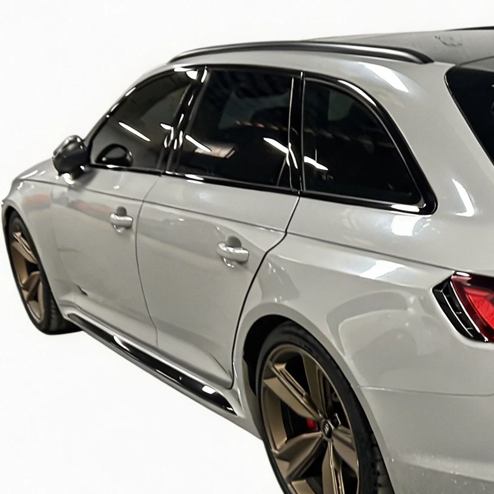Glänzender/Matter Schwarzer Chrom-Aufkleber zur Entfernung für Audi A4 S4 RS4 Avant B9 2017-2025 Auto-Fenster-Außenzierleiste – Detail 4