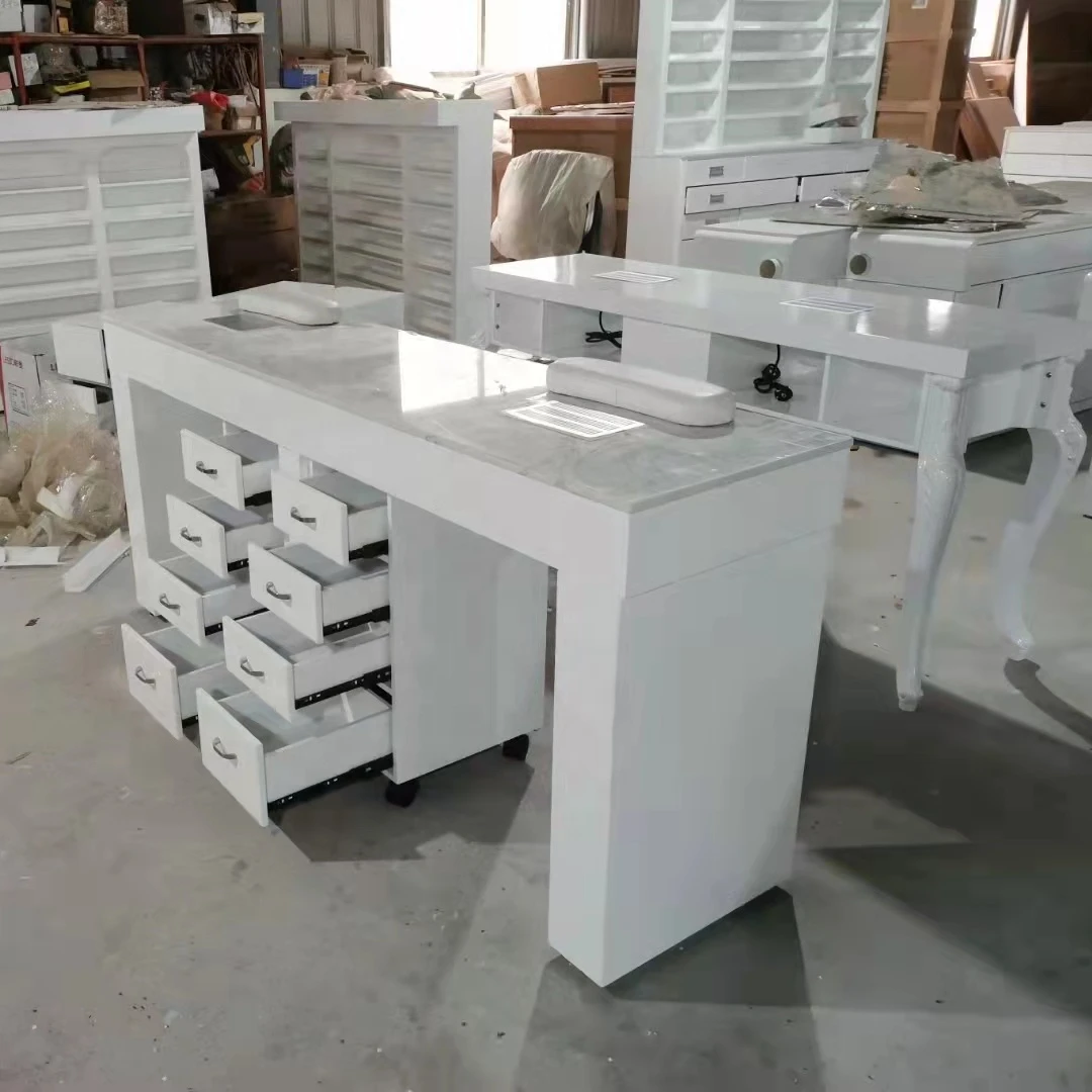 Modern simple large-capacity and multi-storage salon nail table