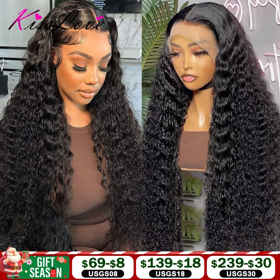 Deep Wave Wigs 13x6/13x4 HD Transparent Lace Front Human Hair Wigs 360 Lace Frontal Wig Human Hair Cury 5x5 HD Lace Closure Wigs