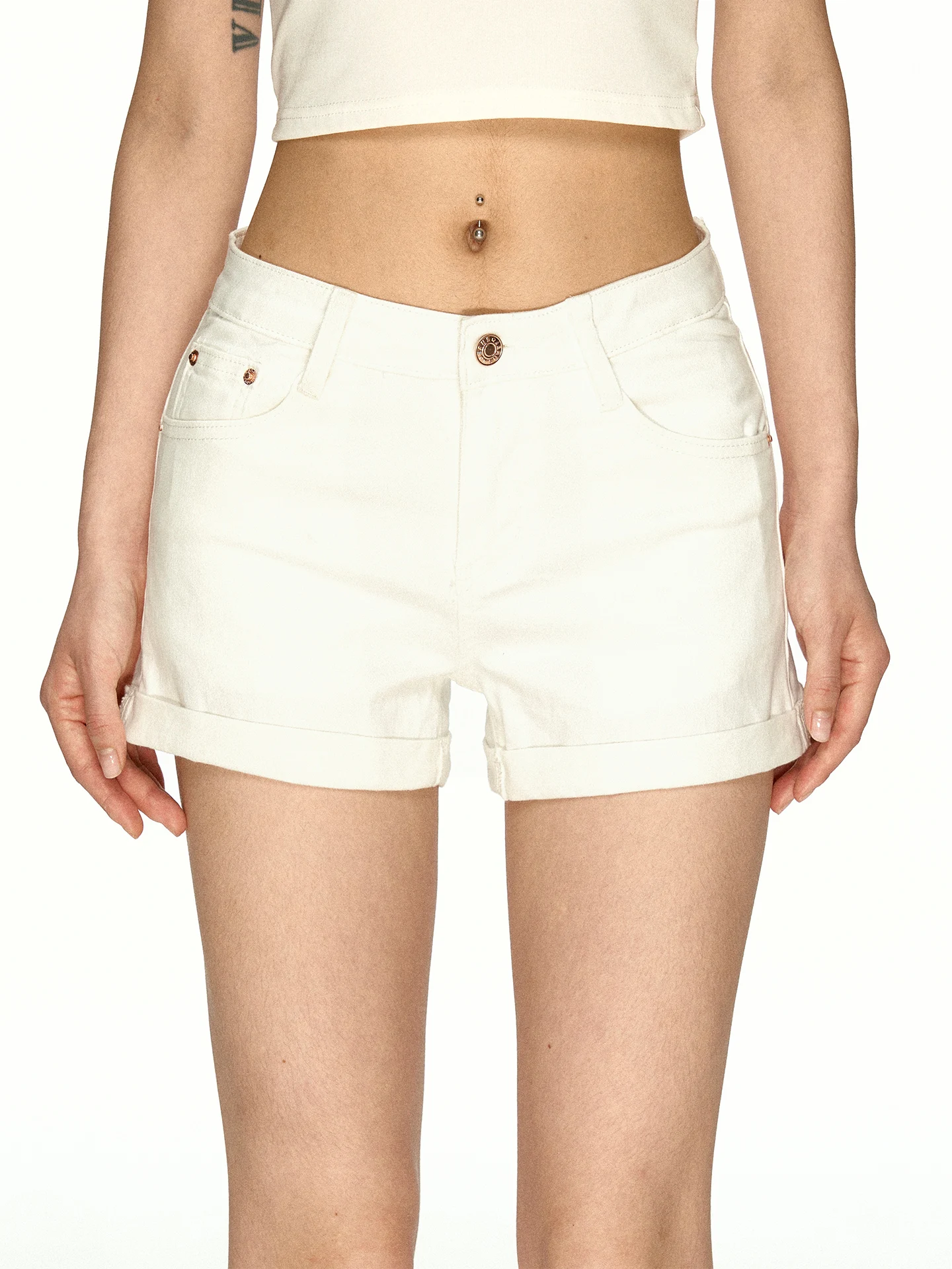 Aaisup American Style Hot Girl White Jeans Shorts Women's Summer New Low Waist Slim Fit Bodycon Hot Pants Low Waist Fit Jeans...