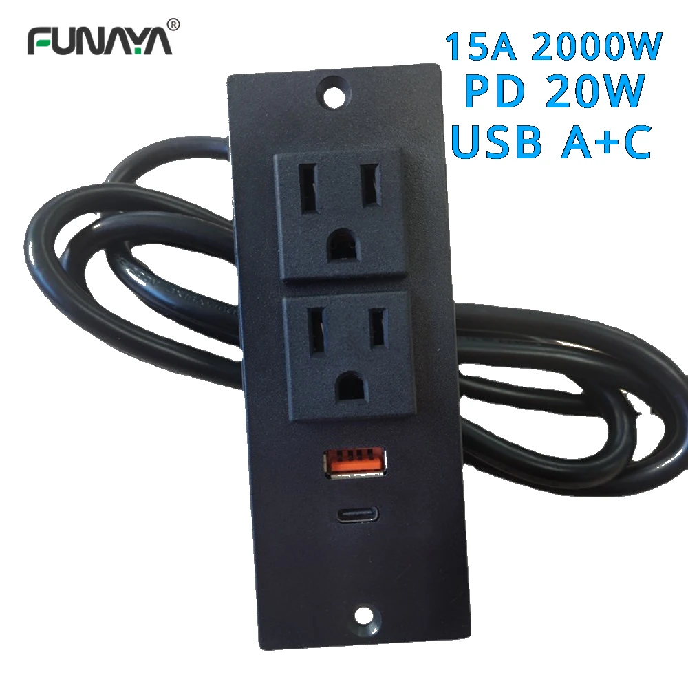 table hidden embedded sockets soquete do cabo de extensao desktop moveis abs japao usb tipo c 15a 1850w pd 20w 5v 24a us 01