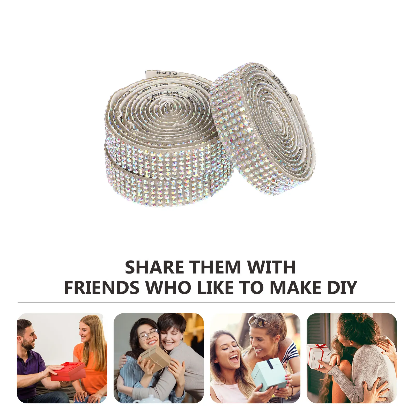 

Self Adhesive Rhinestone Ribbon Cuttable Bling Trim Decorative Craft Accessory Replaceable Rhinestone Tape For Phone Car
