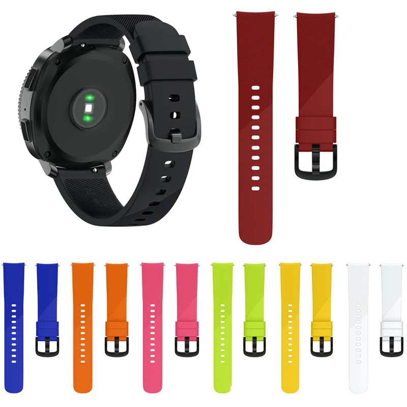 Nice 20MM Watchband Strap For Garmin Vivoactive 3/Garmin 645/Huami Youth/Samsung Gear Sport Silicone Rubber Wrist Band Strap