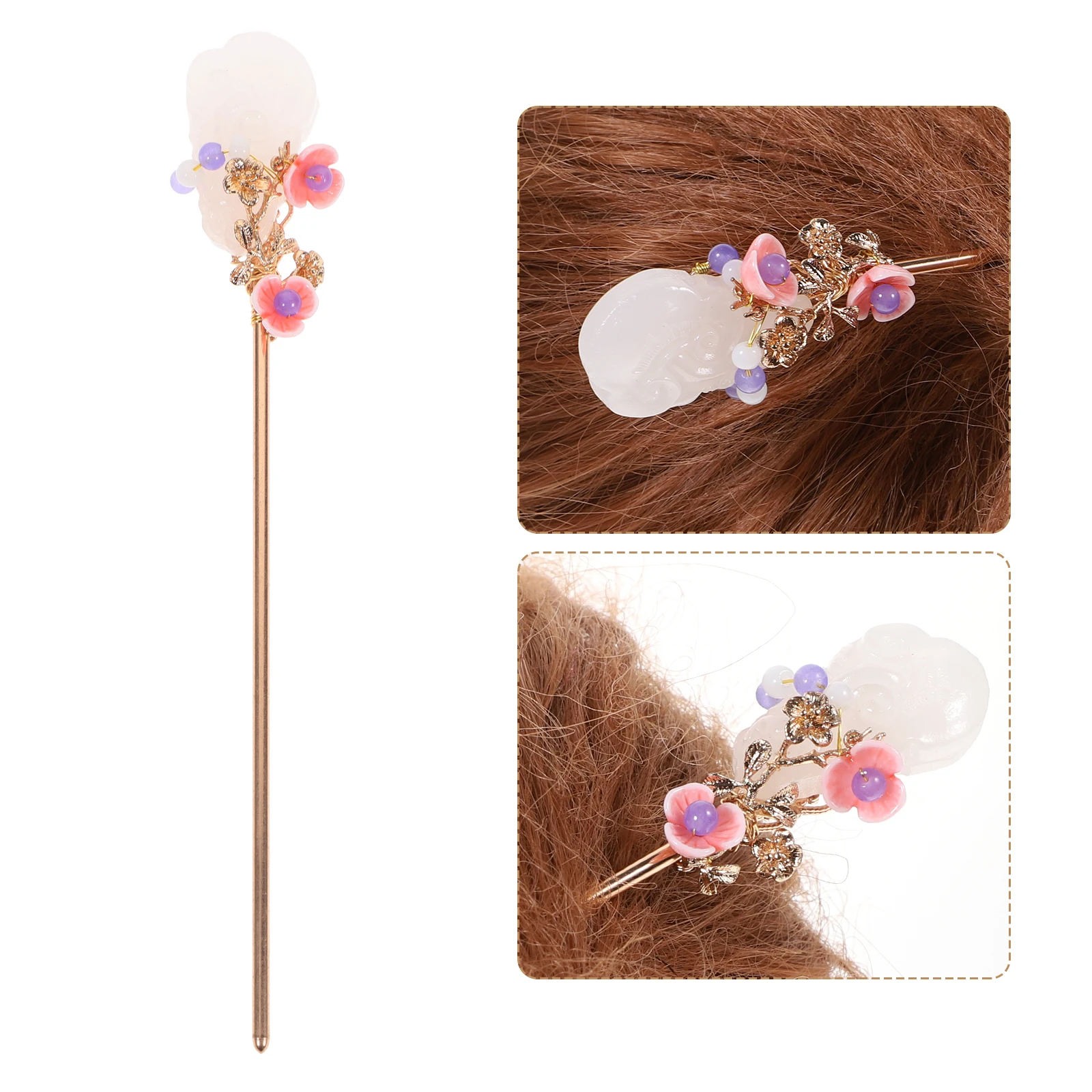

Step Shaking Hairpin Vintage Hair Stick Alloy Traditional Accessories Women Retro Style Party Wedding Cosplay Decorative