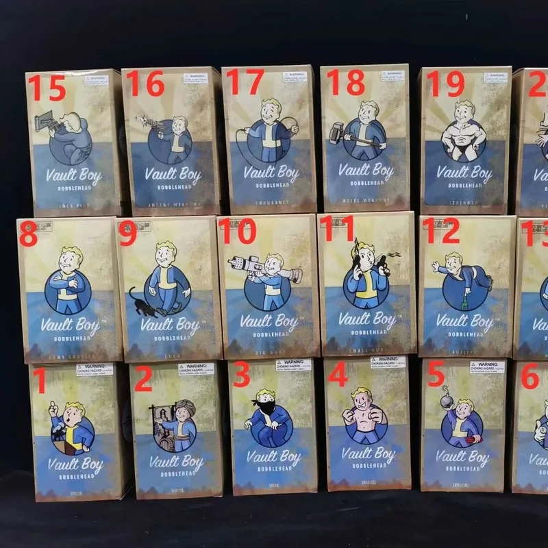 7 قطعة مجموعة Vault Boy Bobblehead (الجيل 1/2/3) ديكور السيارة شخصية الحركة نموذج ديكور لطيف هدية المهرجان