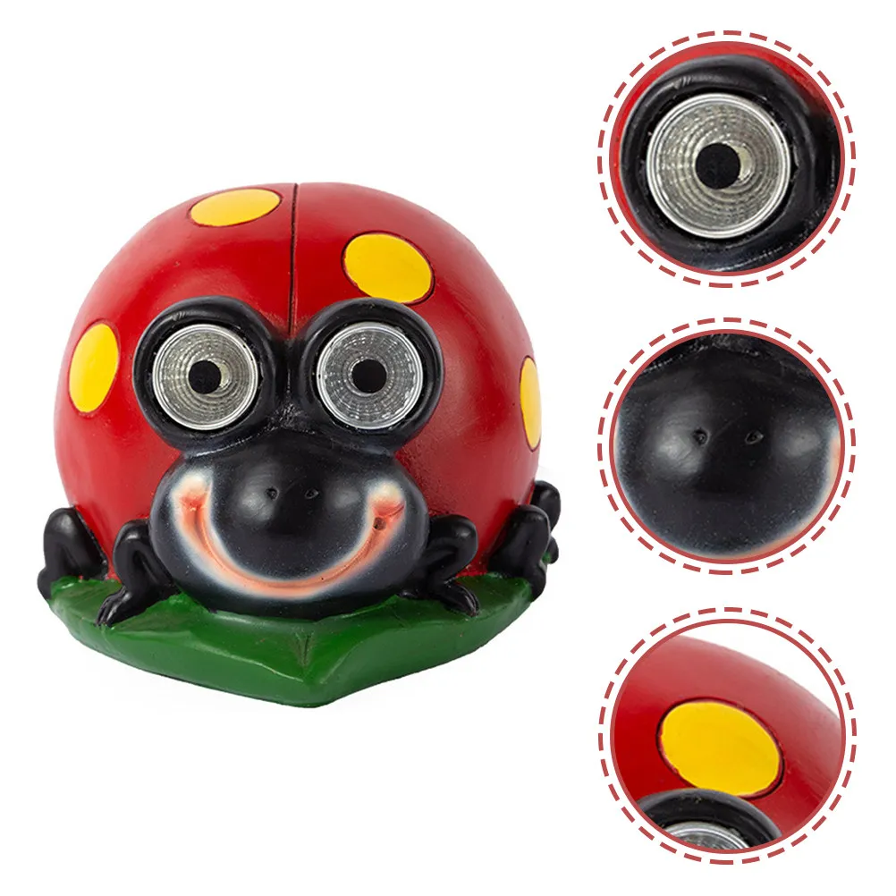 

Солнечная декоративная светодиодная лампа-божья коровка из смолы для сада, газона, двора, патио, ландшафтного оформления