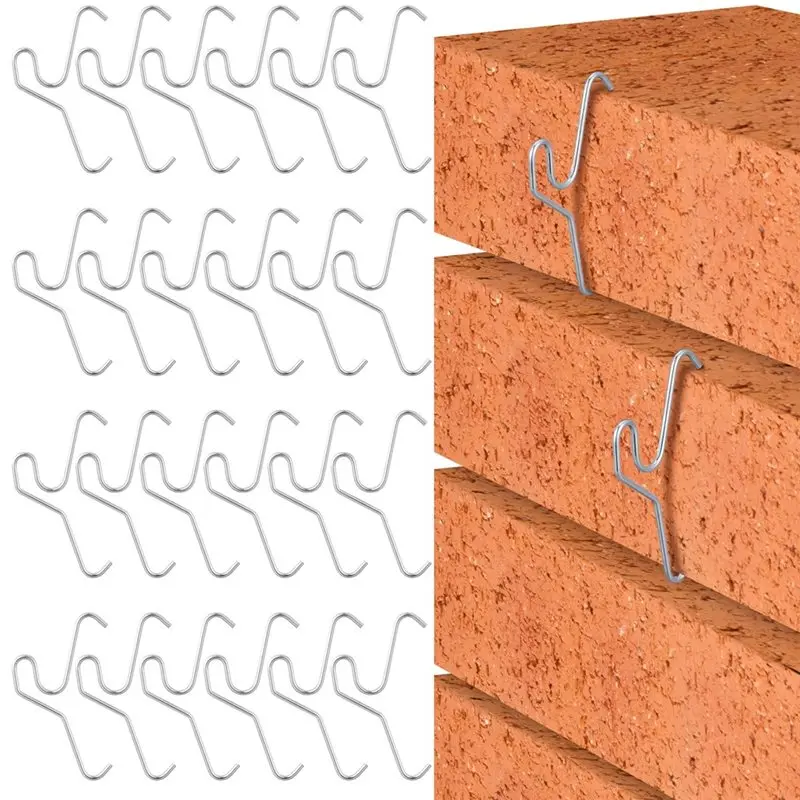 2025 الاتجاه يناسب 2-1/4 إلى 2-2/5 بوصة الطوب العالي تصاعد 24 حزمة لسلك معلق في الهواء الطلق، خطافات الطوب مقاطع الحائط للتزيين #1