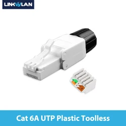 RJ45 UTP Unshield Field Connector Termination Field Plug Toolless Modular Plug for 6A/6/5e 23/24 AWG Network LAN Cables