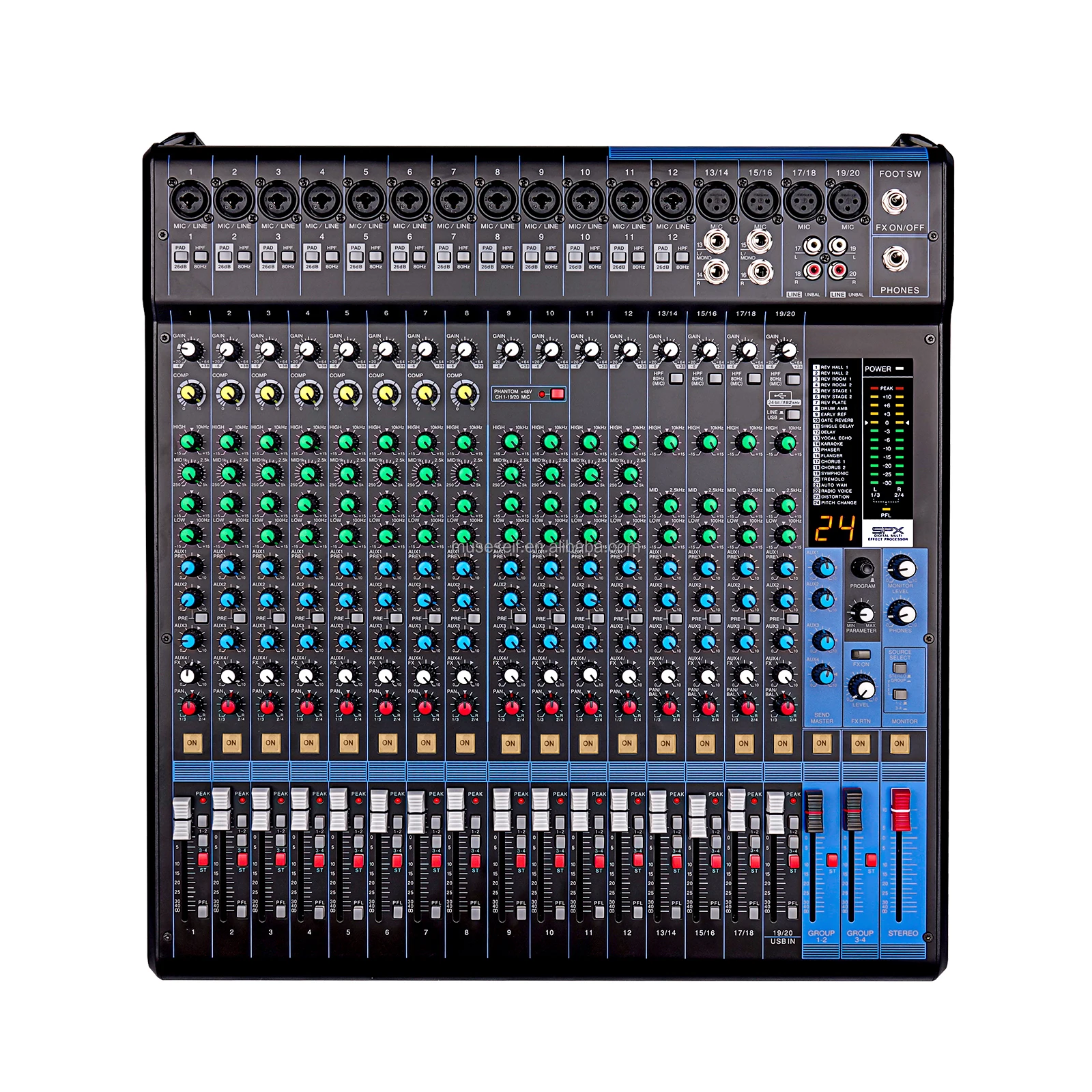 MG20XU 20 Channel Professional Audio Mixing Console Pro Audio Dj Mixer For Stage Performance Sound System