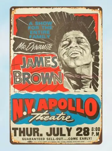 BROWN Concert Apollo Theater NYC New York poster tin sign interior styles