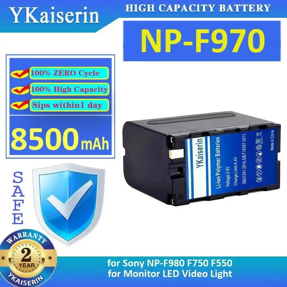 

High-Efficiency Camera Battery Long-Lasting Performance NP-F970 For Sony NP-F980 F750 F550 8500Mah