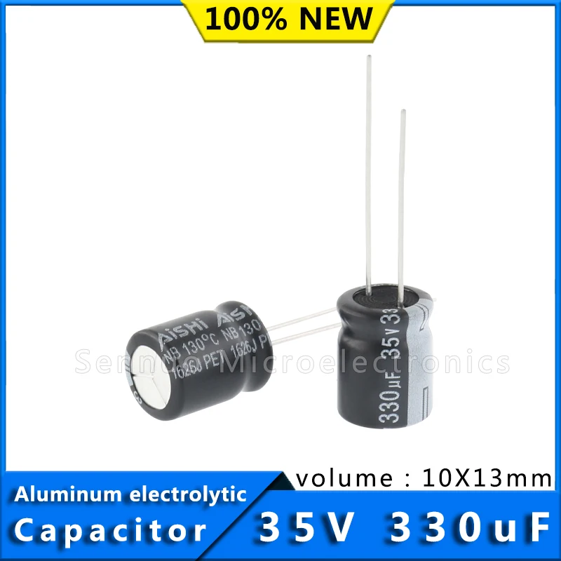 

10Pcs 35V 330UF 10*13 10x13 mm Aluminum Electrolytic Capacitor High Temperature Resistant 130° High Frequency Low Resistance