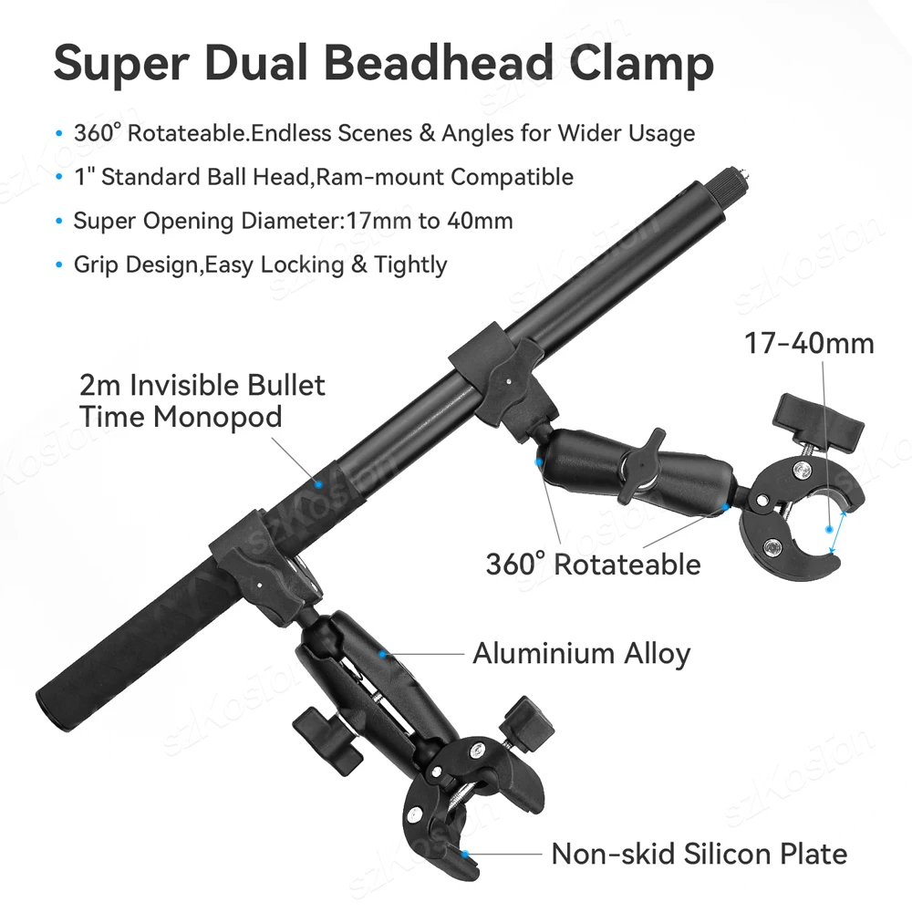 Motorrad Fahrrad Doppel clip Halterung für insta360 x2 x3 x4 für gopro 13 12 11 10 dji action 3 4 Ein beins tativ halterung Lenkerst änder