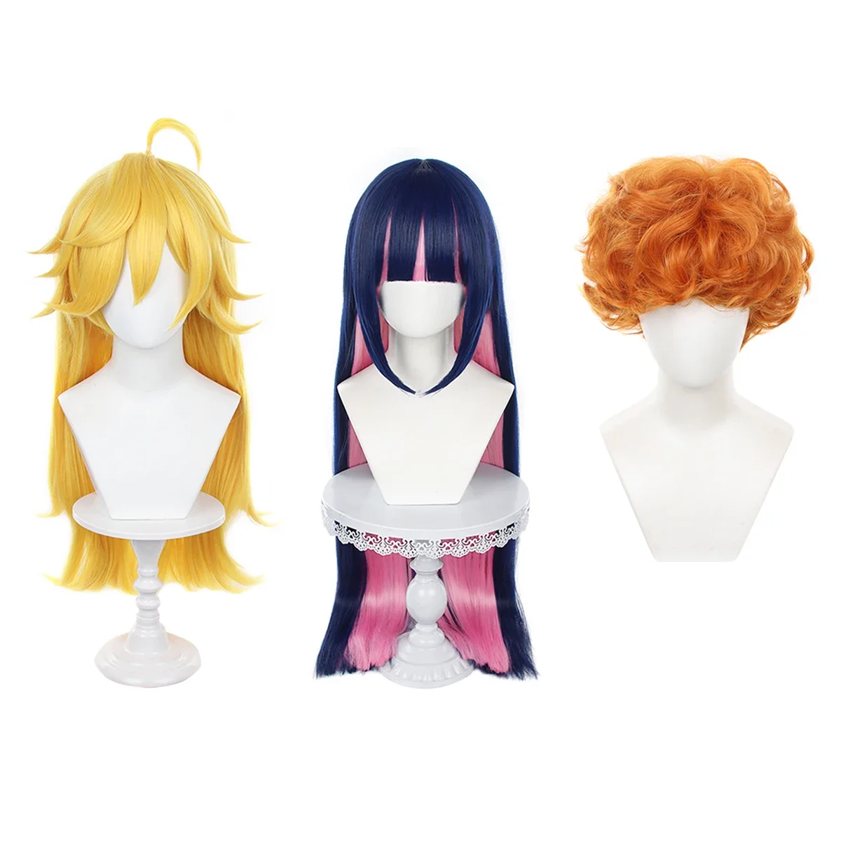 

Cosplay Panty & Stocking with Garterbelt Anime Panty Stocking Anarchy Burifu Cosplay Wig Synthetic Fiber Rose Net Cos Convention