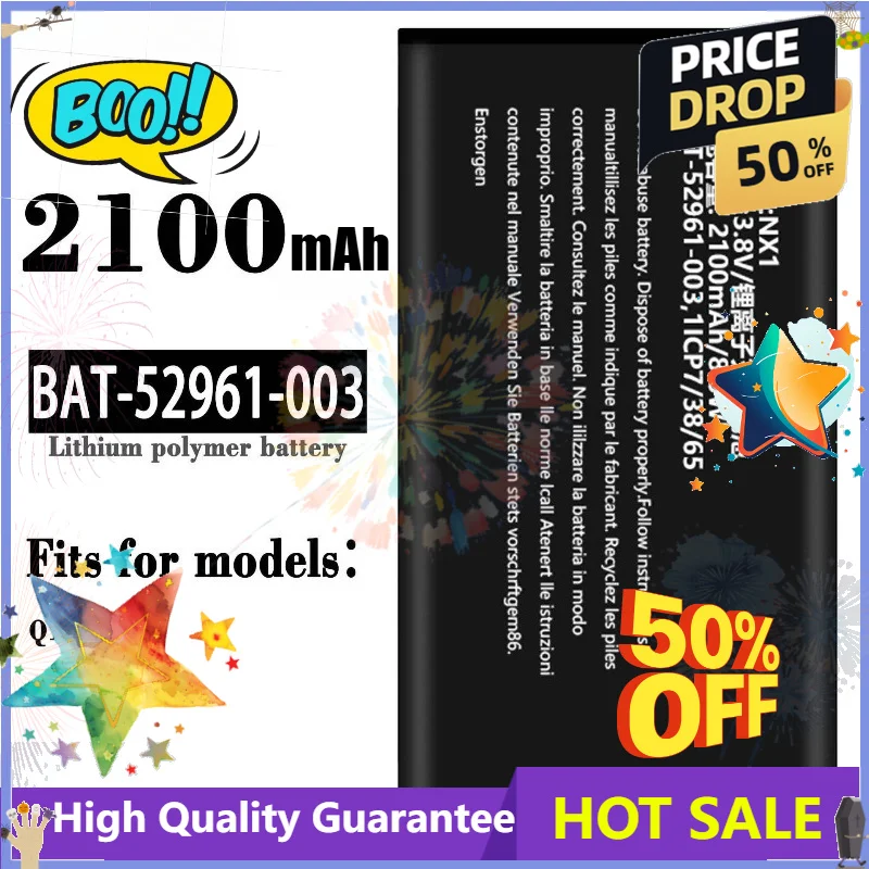 SWZY New BAT-52961-003 3.8V 2100mAh High Quality Battery for Blackberry Q10 P9983 NX1 BAT-52961-003 Battery 2100mAh