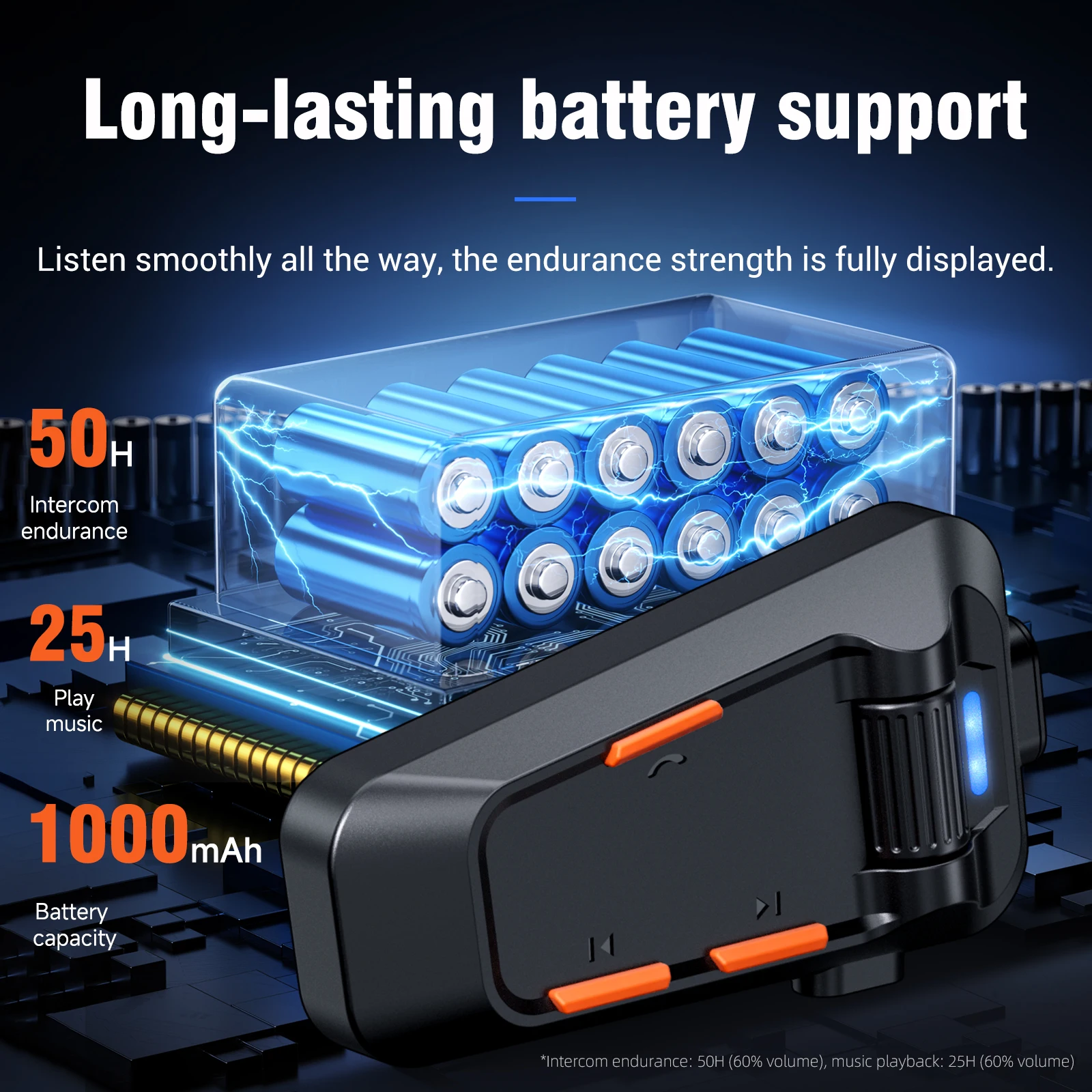 Motorcycle riding waterproof multi-person networking group chat intercom helmet bluetooth headset 6.0 - Image 4