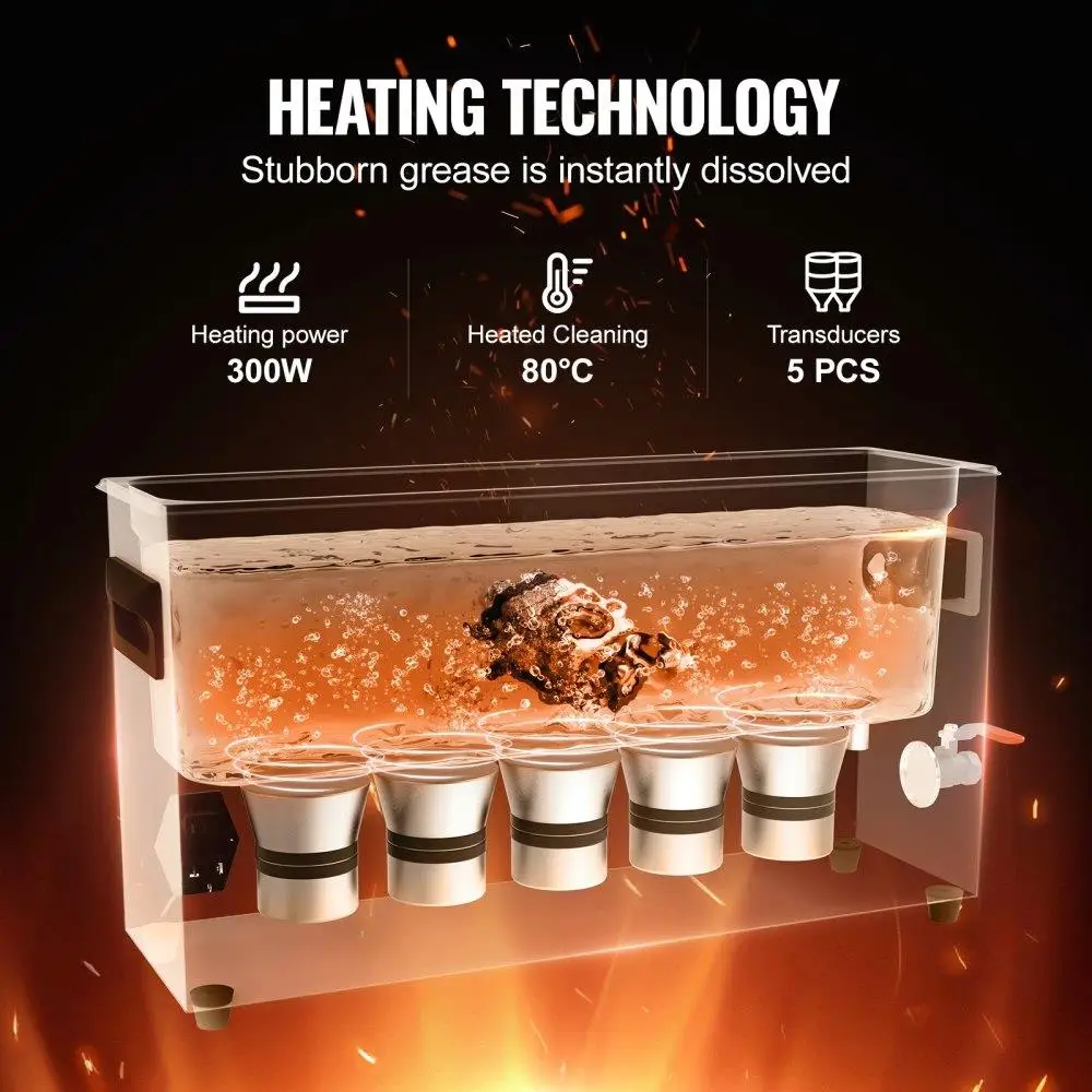 10L Ultrasonic for  Cleaner 300W Professional Ultrasonic Cleaning Machine with Timer Heater 40kHz Digital Ultrasonic Cleaner