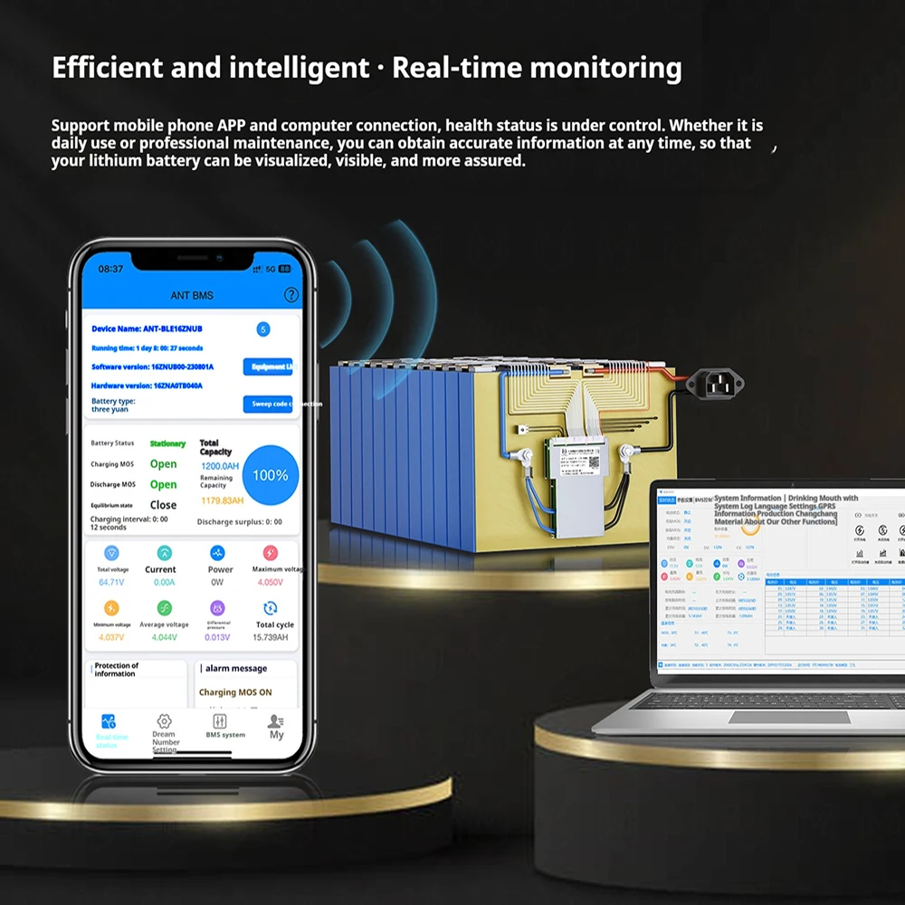 Ant BMS Smart Balance Bluetooth board LiFePo4 Li-Ion LTO Battery Protection Board 18650 3S 43S 7S 8S 14S 16S 24S 200A 500A 300A