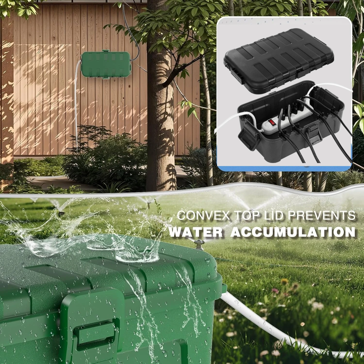 

1pc Outdoor Medium Size Electrical Junction Box - 6 Cable Inlets Wire Protection, Generator Socket & Power Board Connection Box