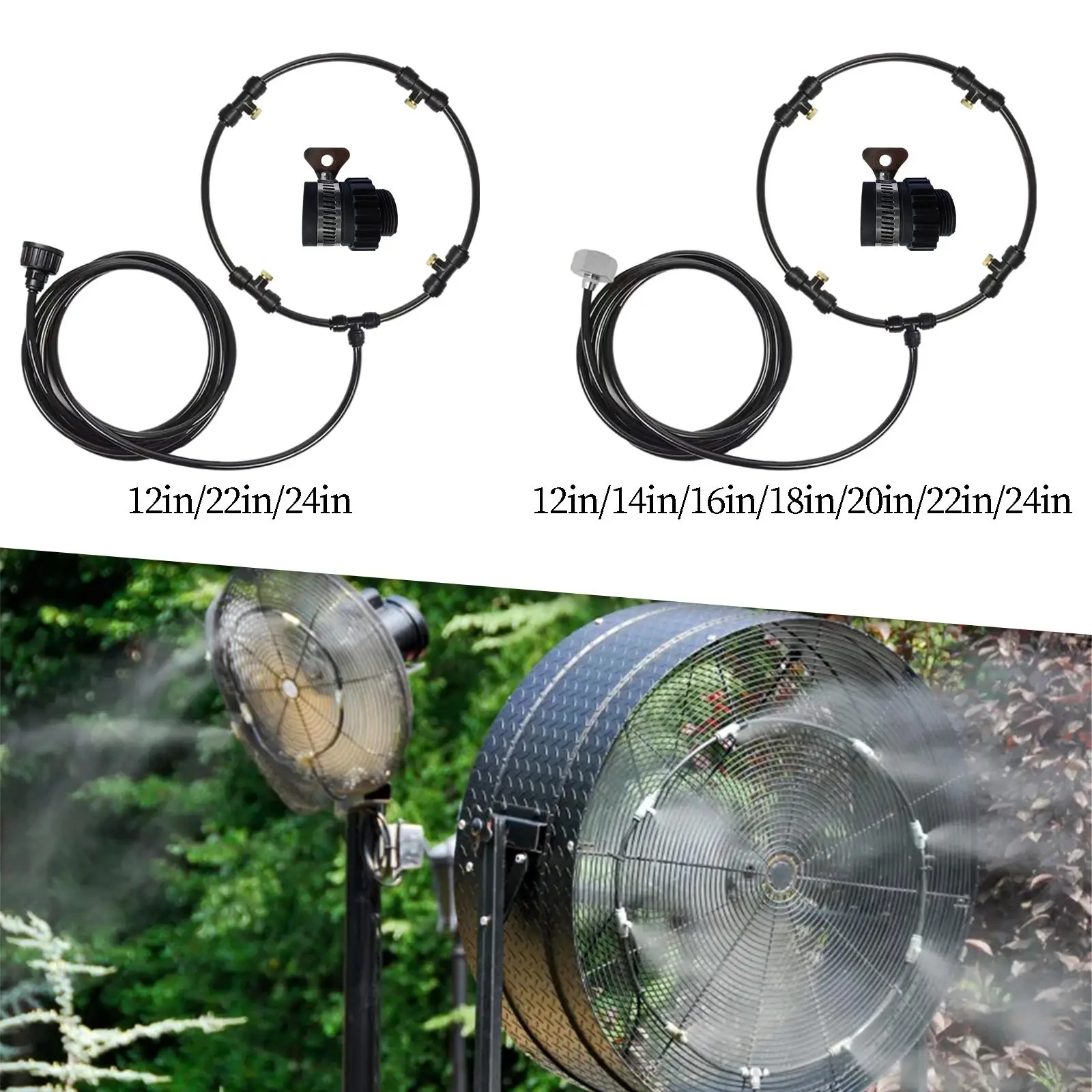 Kipas luar ruangan sistem pendingin kabut dengan adaptor