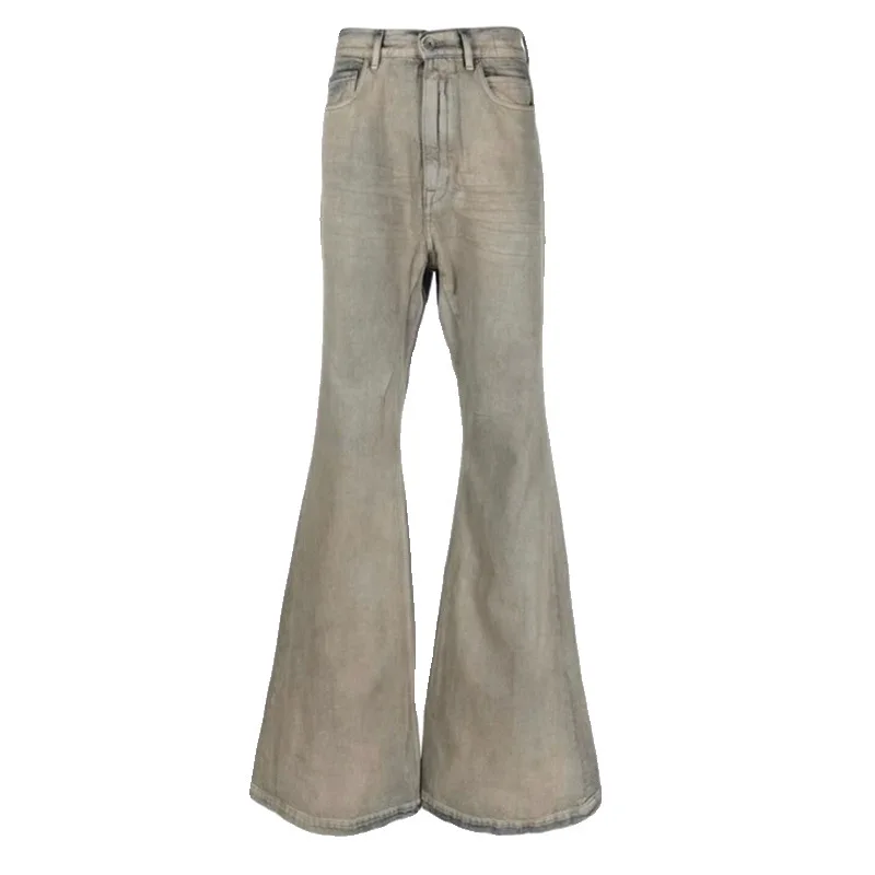 [BOMP] 2024 Autumn Men RO Vintage Desert Color Washed Horn Wide Legs Look Wrinkled Cat Whiskers Style Denim