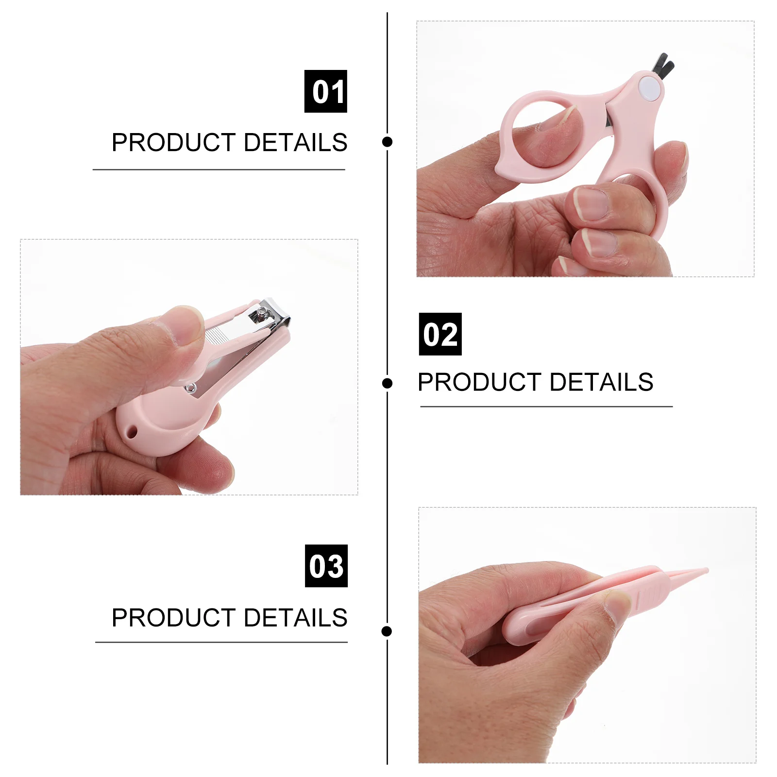 1 مجموعة الطفل مسمار المقص مجموعة ABS الزجاج الفولاذ المقاوم للصدأ مجموعة التشذيب الآمنة للطفل الرضيع تشمل كليبرز مقص ملف #5