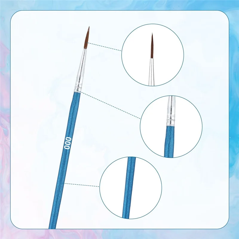 30Pcs Small Detail Paint Brushes, 3 Sizes 0 00 000 Small Lined Tip Paint Brushes For Crafts Watercolor Acrylic