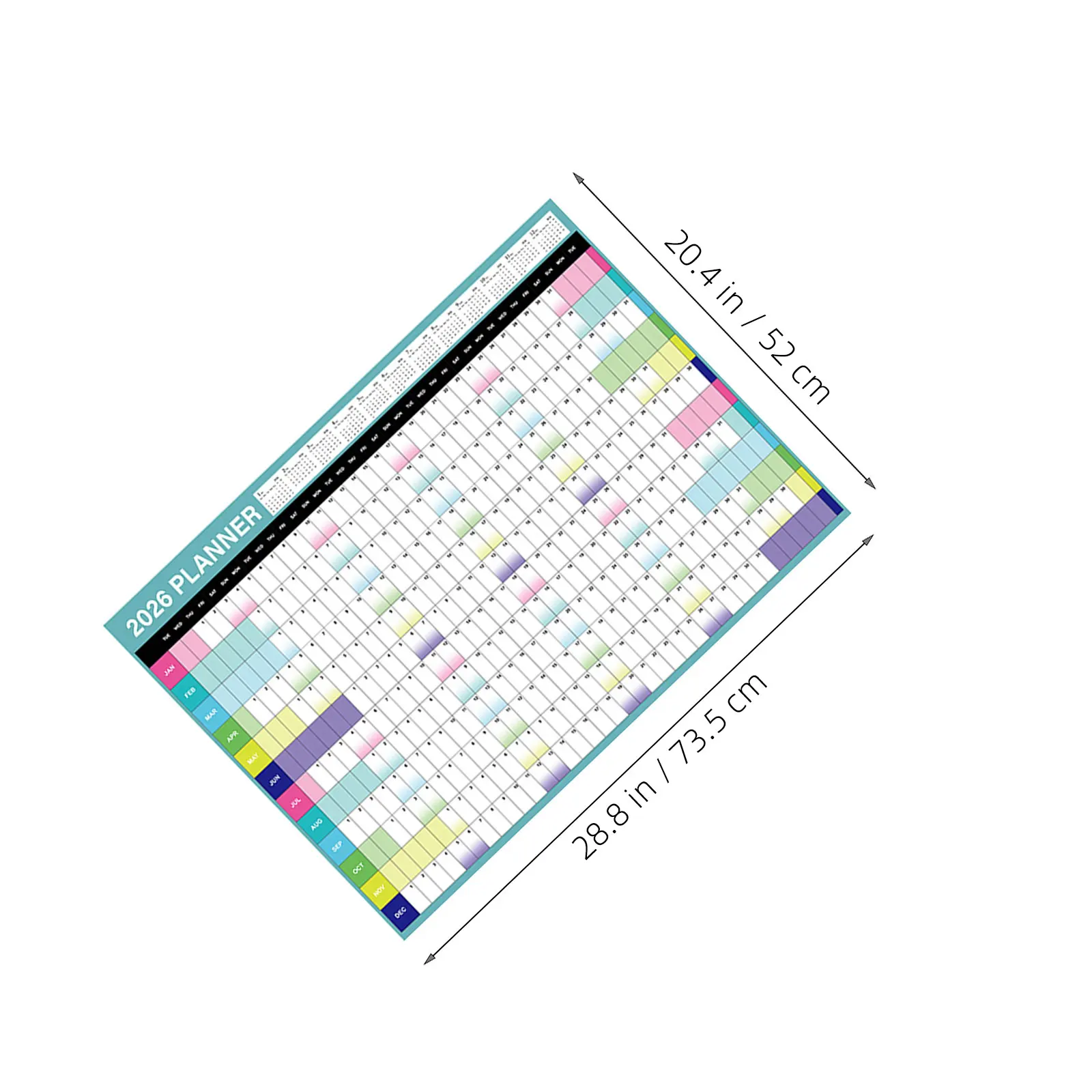 1 Large 2026 Wall Calendar Poster Oversized Monthly Planner Organizer Giant Yearly Hanging Paper Calendar For Home Office School