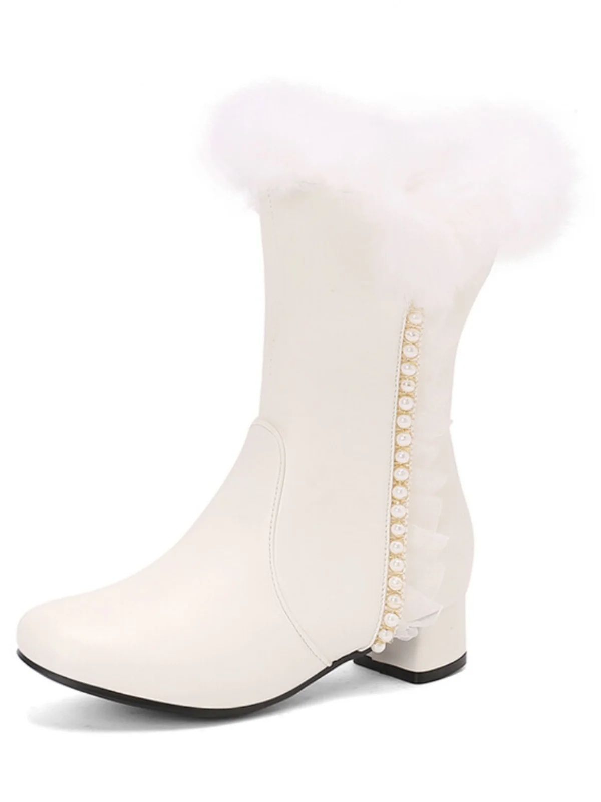 لطيف الخريف الشتاء النساء الأحذية وسائل الإعلام أنبوب أحذية من الجلد لوليتا الأميرة حذاء الثلوج أحذية مقاومة للماء للنساء