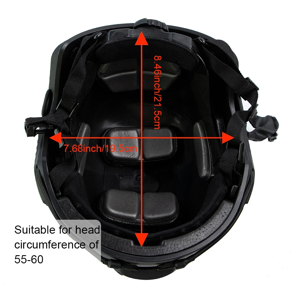 JOAXOR Airsoft Paintball Fast MH Type Tactical Helmet Outdoor CS Protective Equipment With Replacement Foam Padding