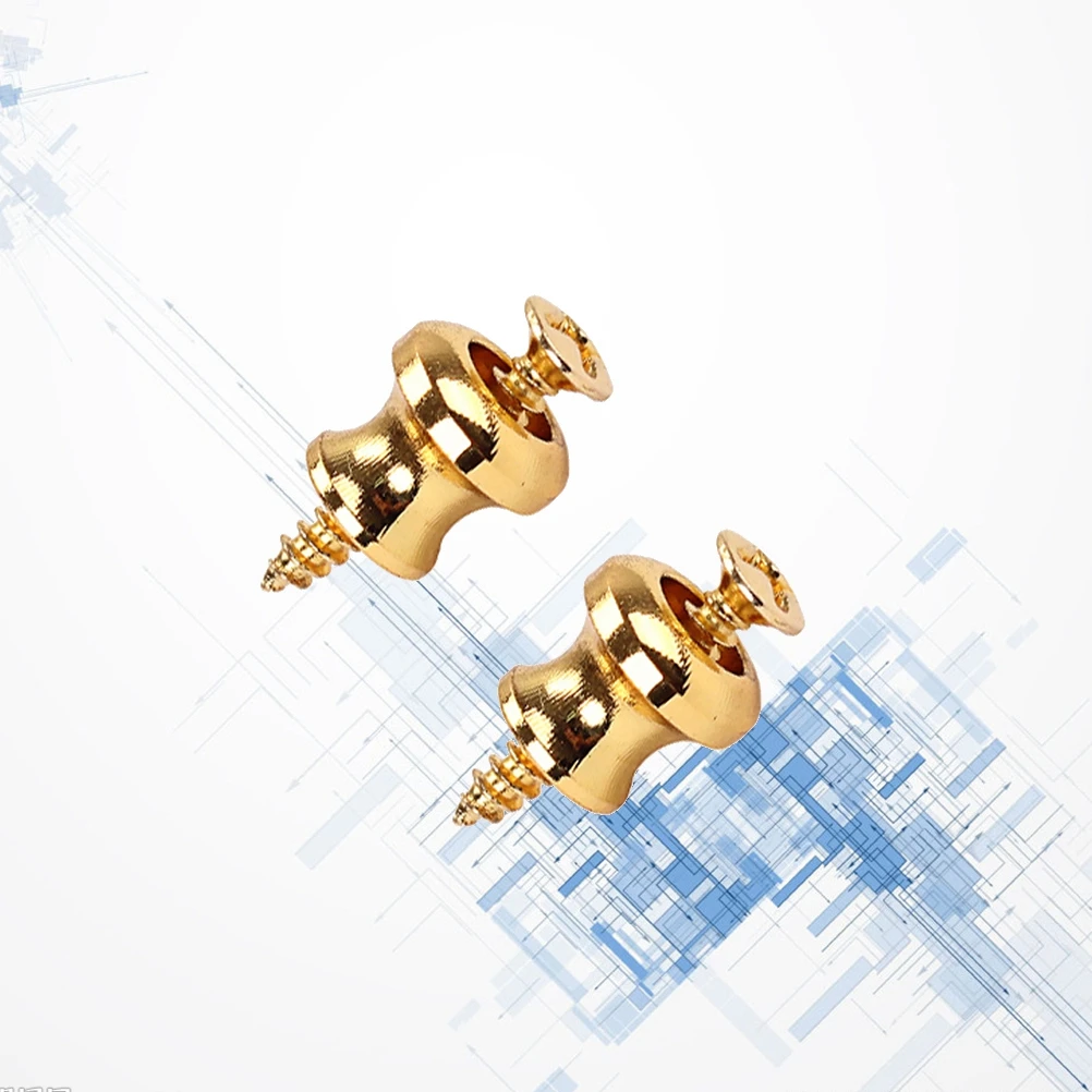 

2 PCS Strap Buttons Electric Guitar Gold Buckle Set Acoustic Locks Accessories Golden
