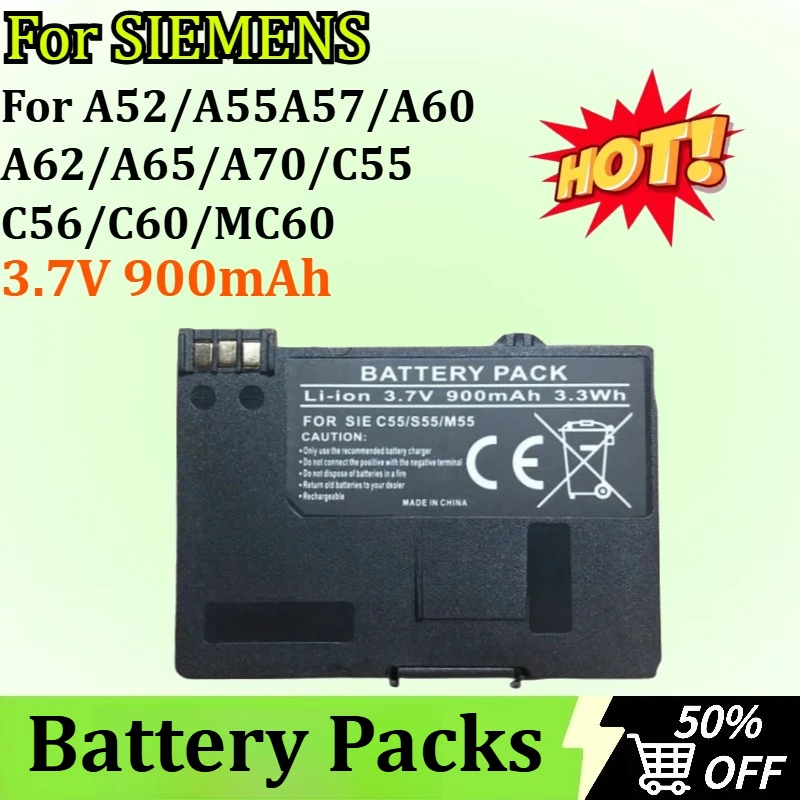 

3.7V 900mAh 3.3Wh Battery for SIEMENS A52/A55/A57/A60/A62/A65/A70/C55/C56/C60/MC60 for GIGASET SL1/SL56/SL100/SL565/M55/S55/S57