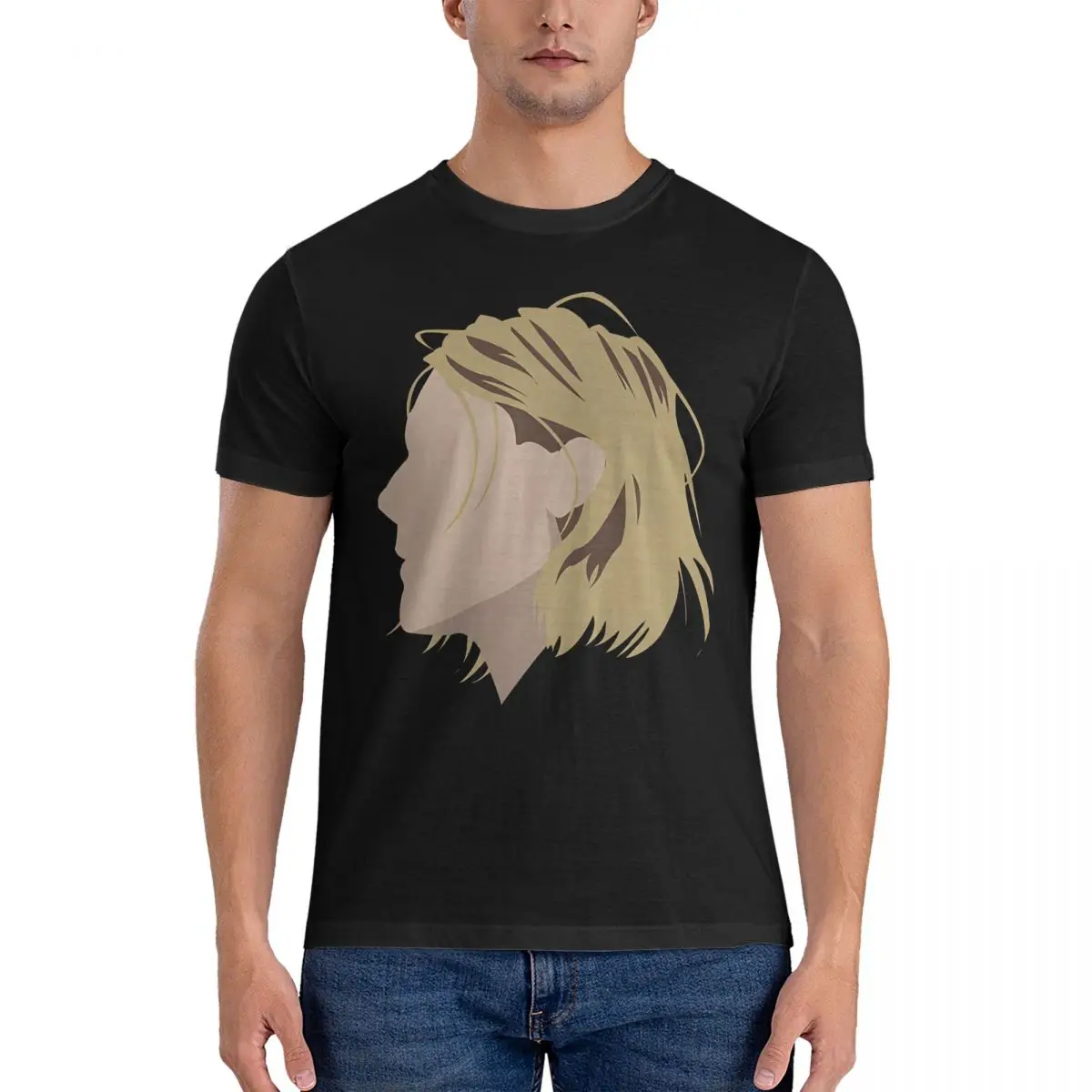 Profile Men T Shirt K-Kurt Singer Cobain Vintage Tees Short Sleeve Crew Neck T-Shirt 100% Cotton Graphic Clothing