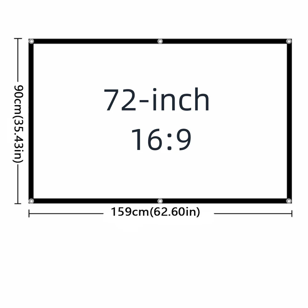 Polyester Projector Screen Video Equipments 16:9 Foldable Projection Screen Reflective HD Video Folding Soft Screen Camping