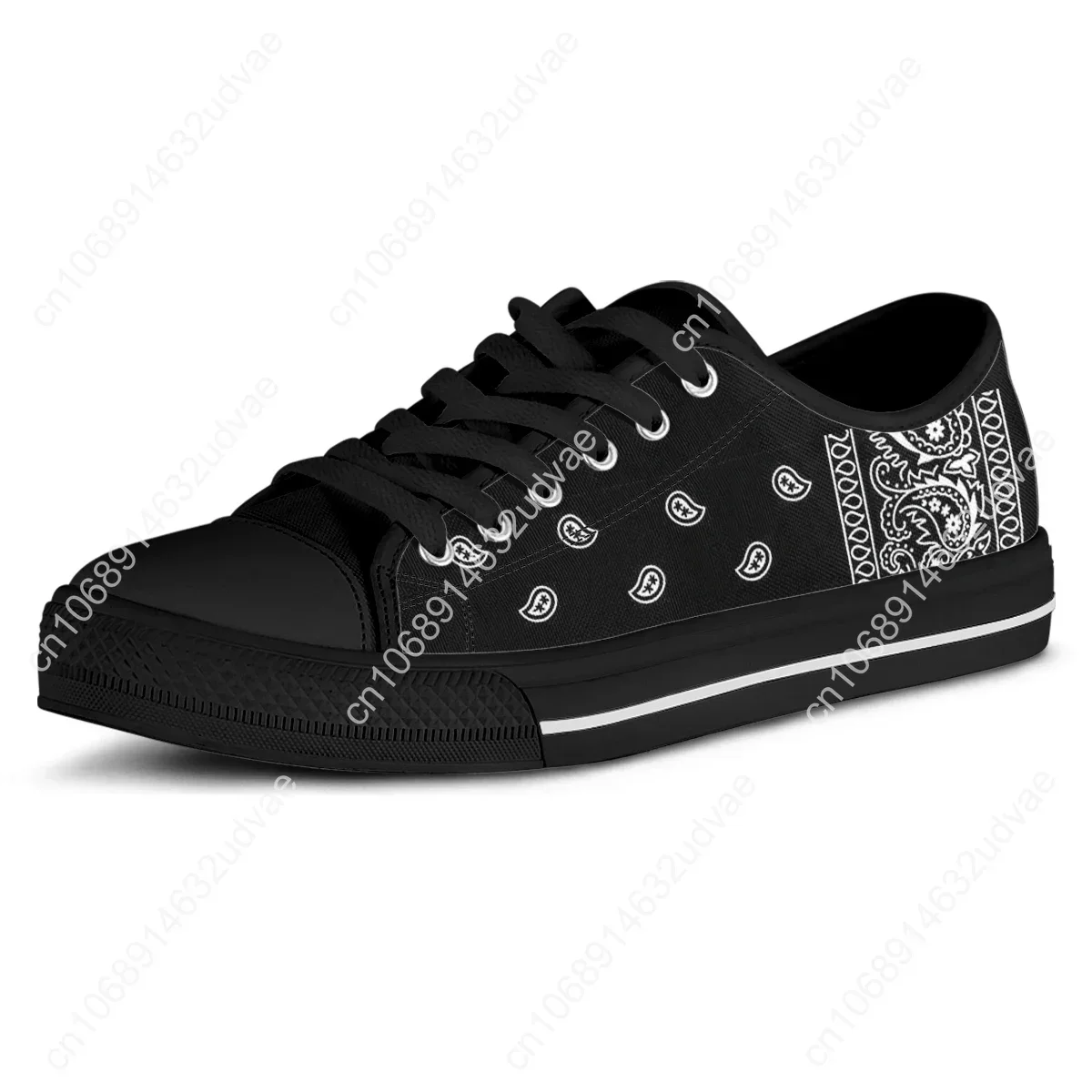 Black White Red Blue Bandana Paisley Womens Sneakers Flat Shoes High Quality Gifts Art Her Fashion Casual Footwear 2022 2