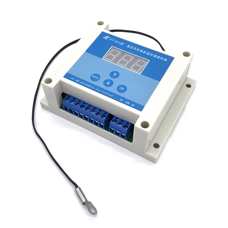 DC 12V 24V 48V 8A chassis Fan temperature control speed regulation RS485 serial PWM thermostat controller EC fan EBM LED display